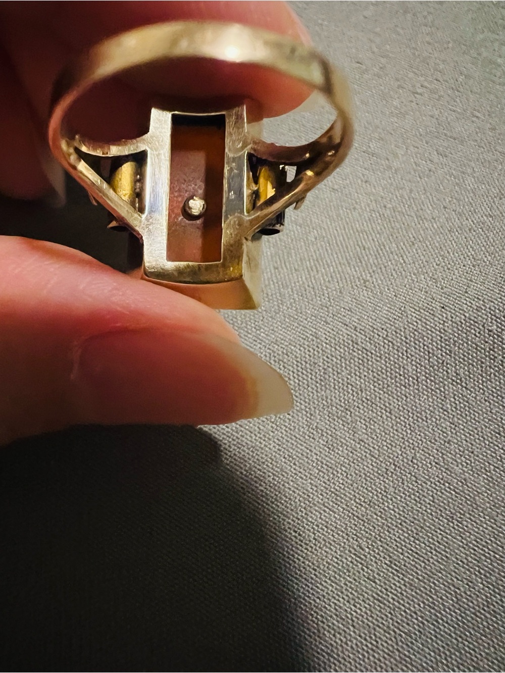 Victorian 14K Gold Carnelian & Diamond Rose Ring sz 5.25 - Picture 4 of 9